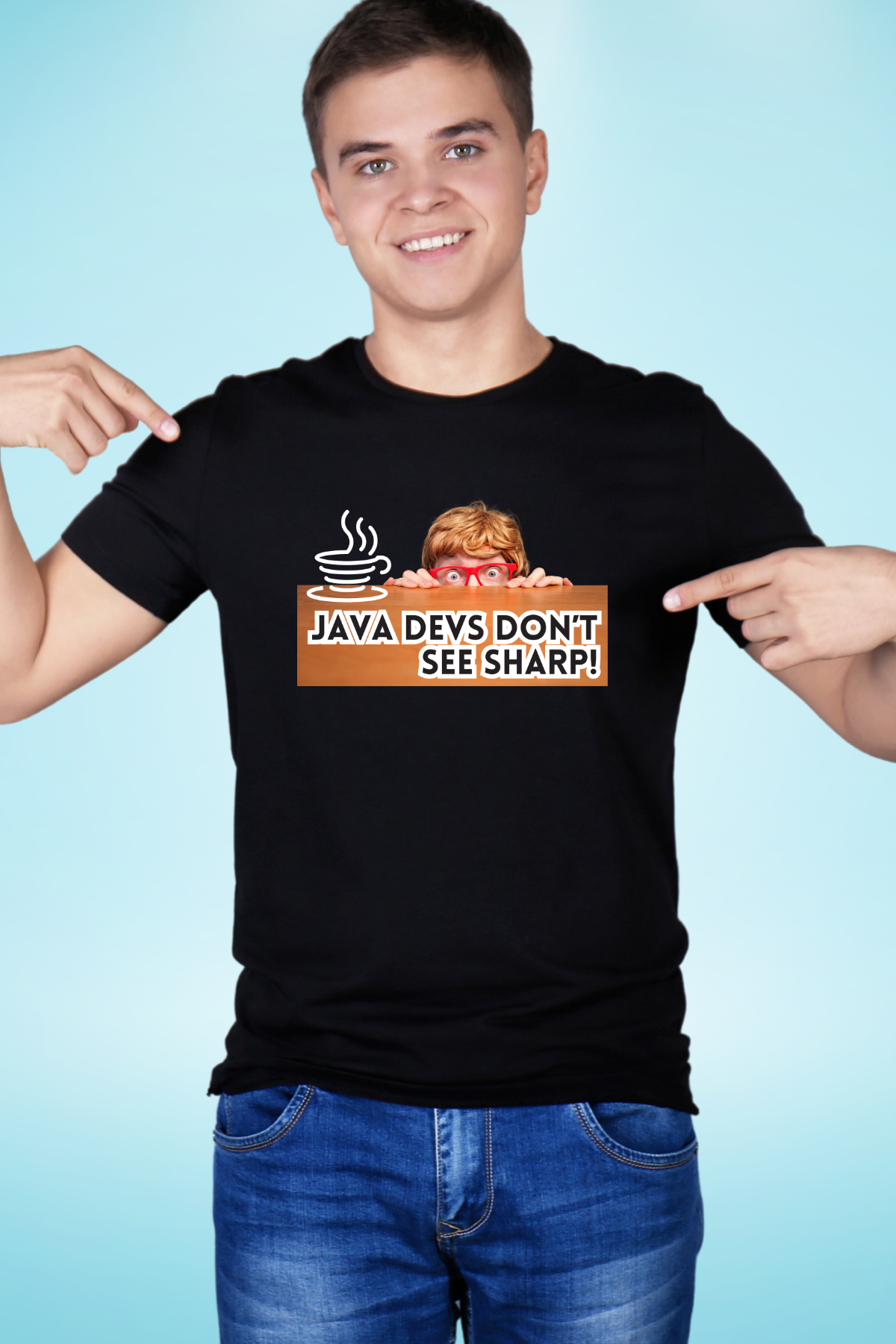 Java Devs Don't See Sharp - Funny Programmer T-Shirt for Coders and Tech Enthusiasts