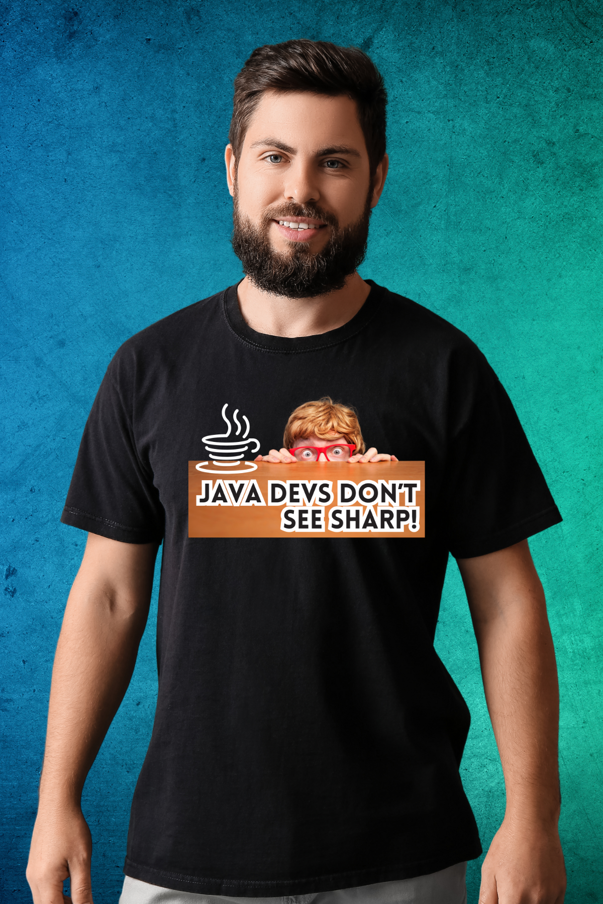 Java Devs Don't See Sharp - Funny Programmer T-Shirt for Coders and Tech Enthusiasts