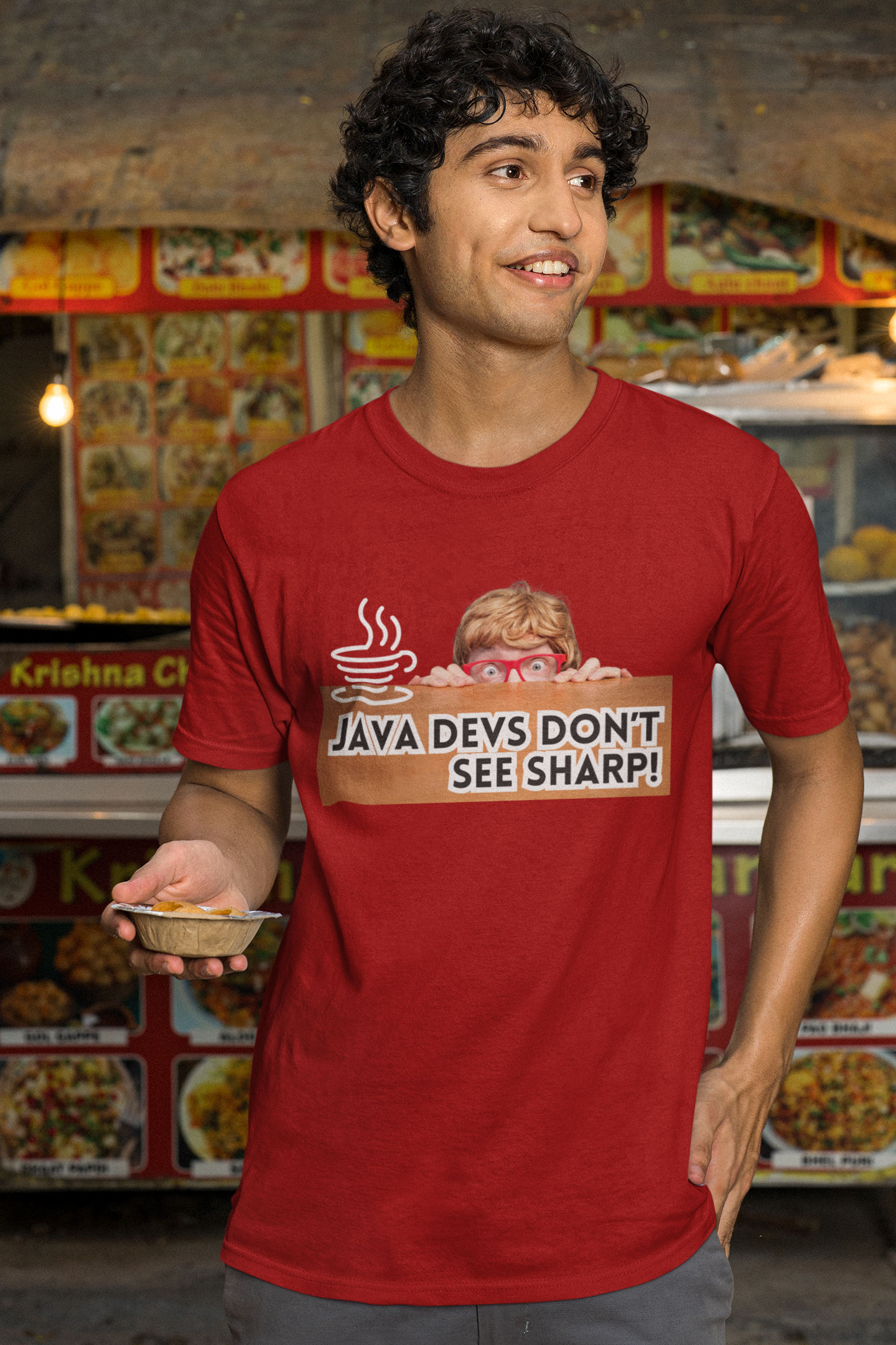 Java Devs Don't See Sharp - Funny Programmer T-Shirt for Coders and Tech Enthusiasts