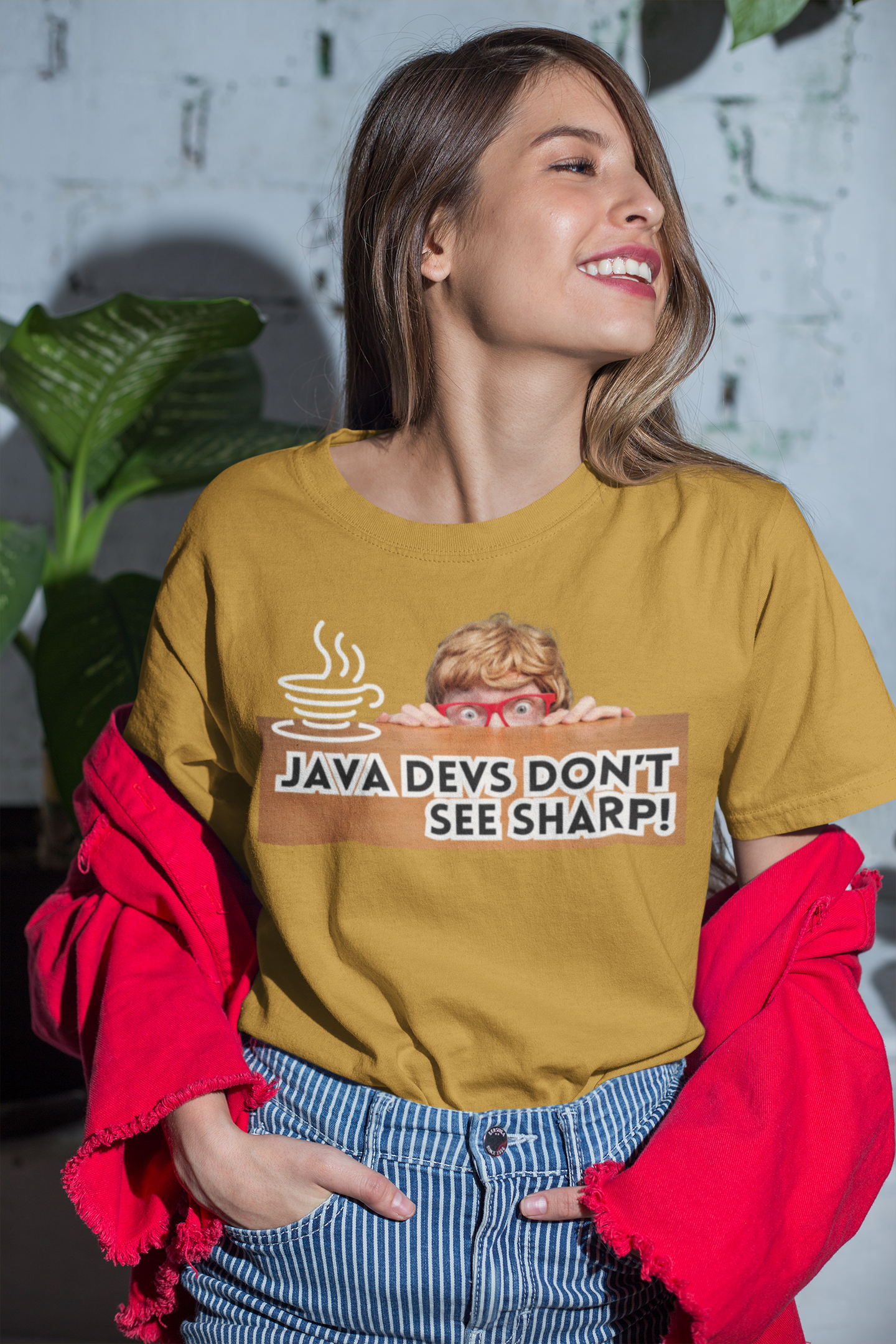 Java Devs Don't See Sharp - Funny Programmer T-Shirt for Coders and Tech Enthusiasts